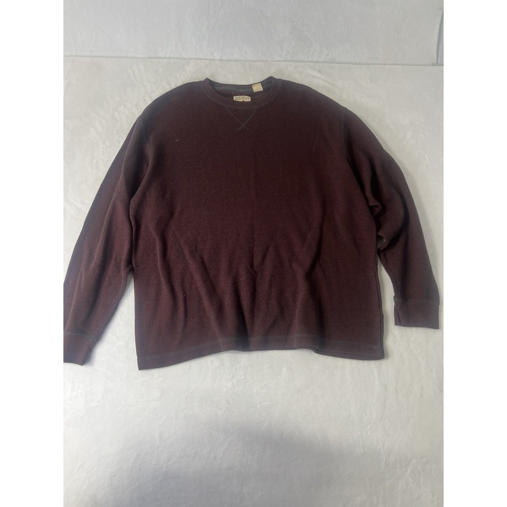 RedHead Men Sweater Long Sleeve Knit Maroon Black Pullover Crew Neck Size XL